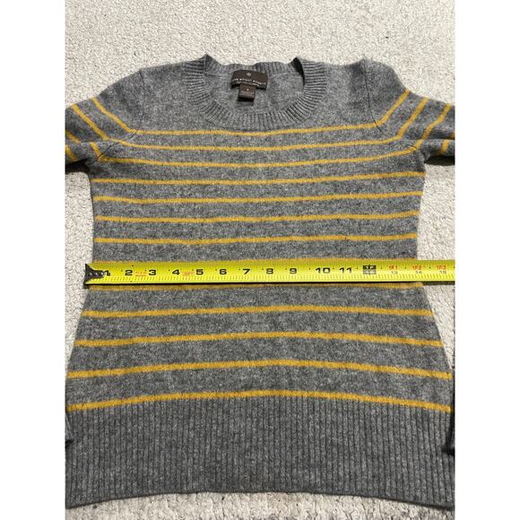 Fenn Wright Manson 100% 2-Ply Cashmere Sweater Womens Small Striped Gray Yellow* - Picture 6 of 14